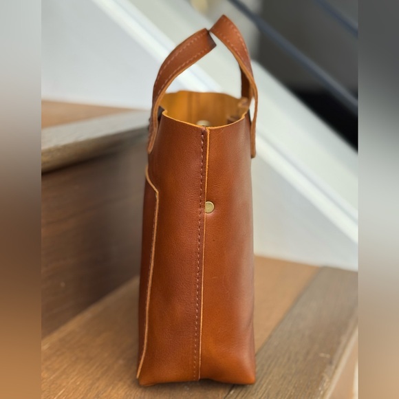 Portland Leather Goods Mini Crossbody Tote Honey New - Picture 4 of 6